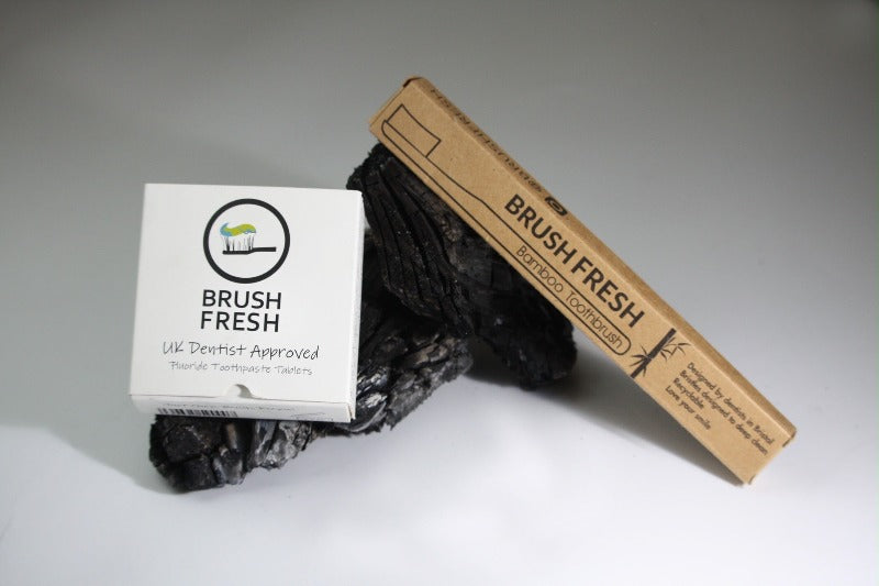 Bamboo Toothbrush and Charcoal Toothpaste